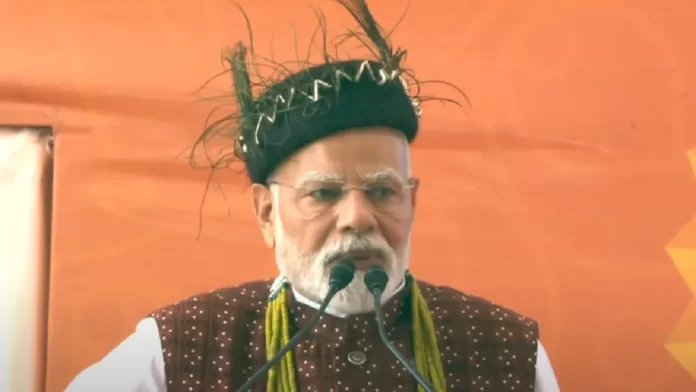 Prime Minister Narendra Modi addressing rally in Itanagar