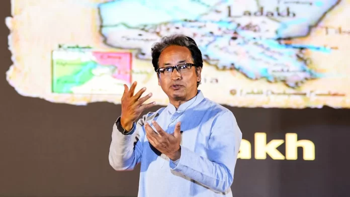 Sonam Wangchuk at protest in Ladakh